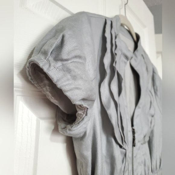 RW&CO ramie & cotton jacket blazer short skirt suit gray Small S natural fabric - Picture 4 of 16